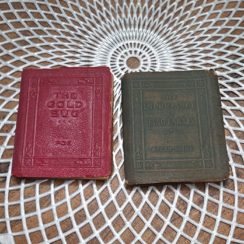 Vintage Miniature Hardcover Books - Red and Dark Green